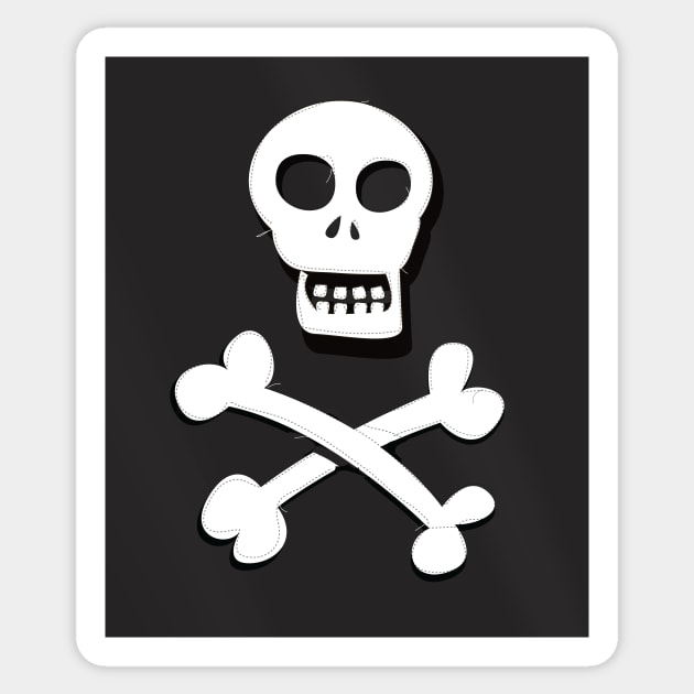 Skull and crossbones Sticker by nickemporium1